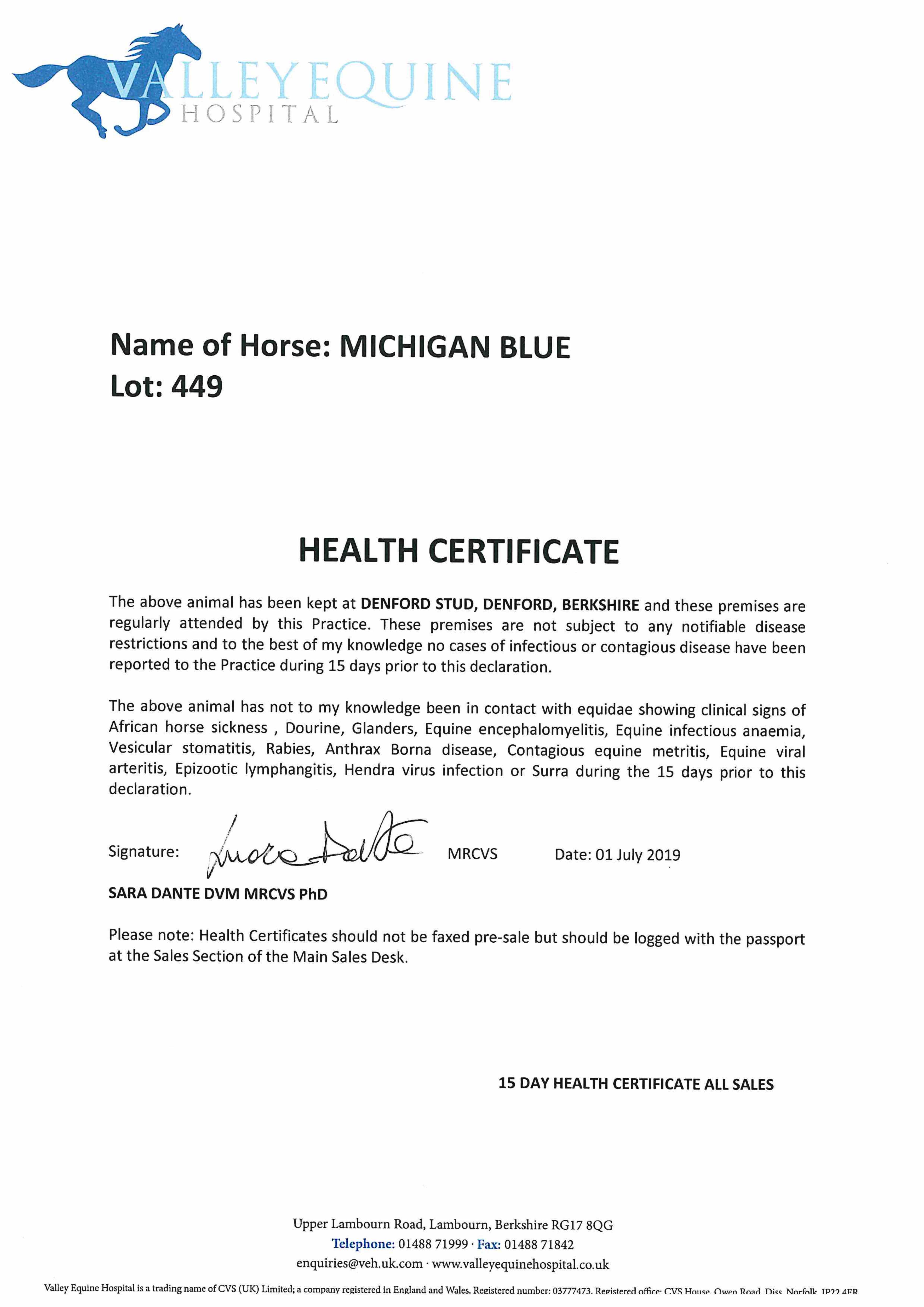 Health Certificate